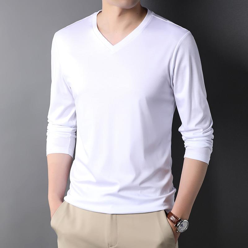 Undershirt Crew Neck - Stilvolle V-Ausschnitt Langarm Henley Unterhemd koreanischen