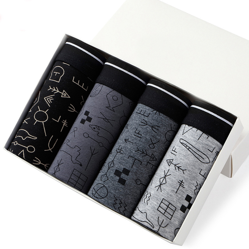 Boxer Brief Pack Cotton - 4 stücke männer Höschen Sexy Shorts