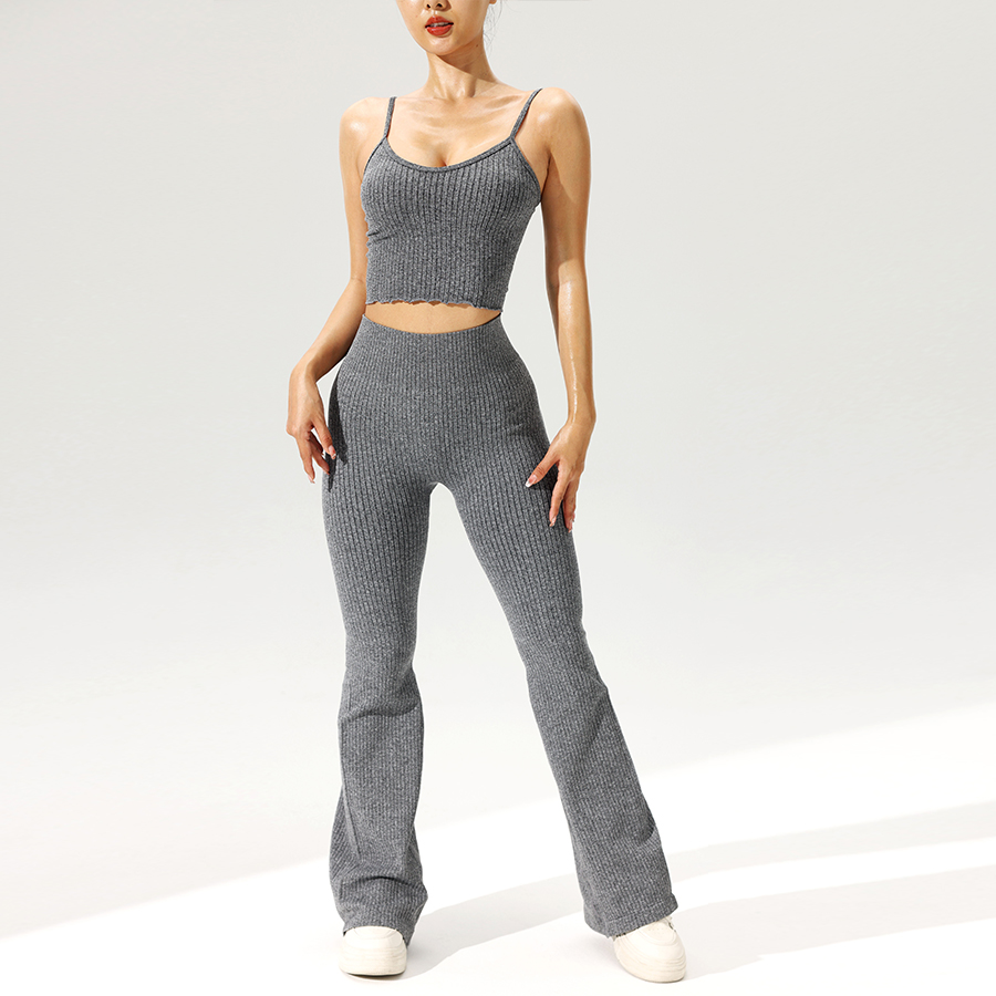 2 teile/satz Nahtlose Ausgeste – Tank Top Ribbed Bewertung und Preis